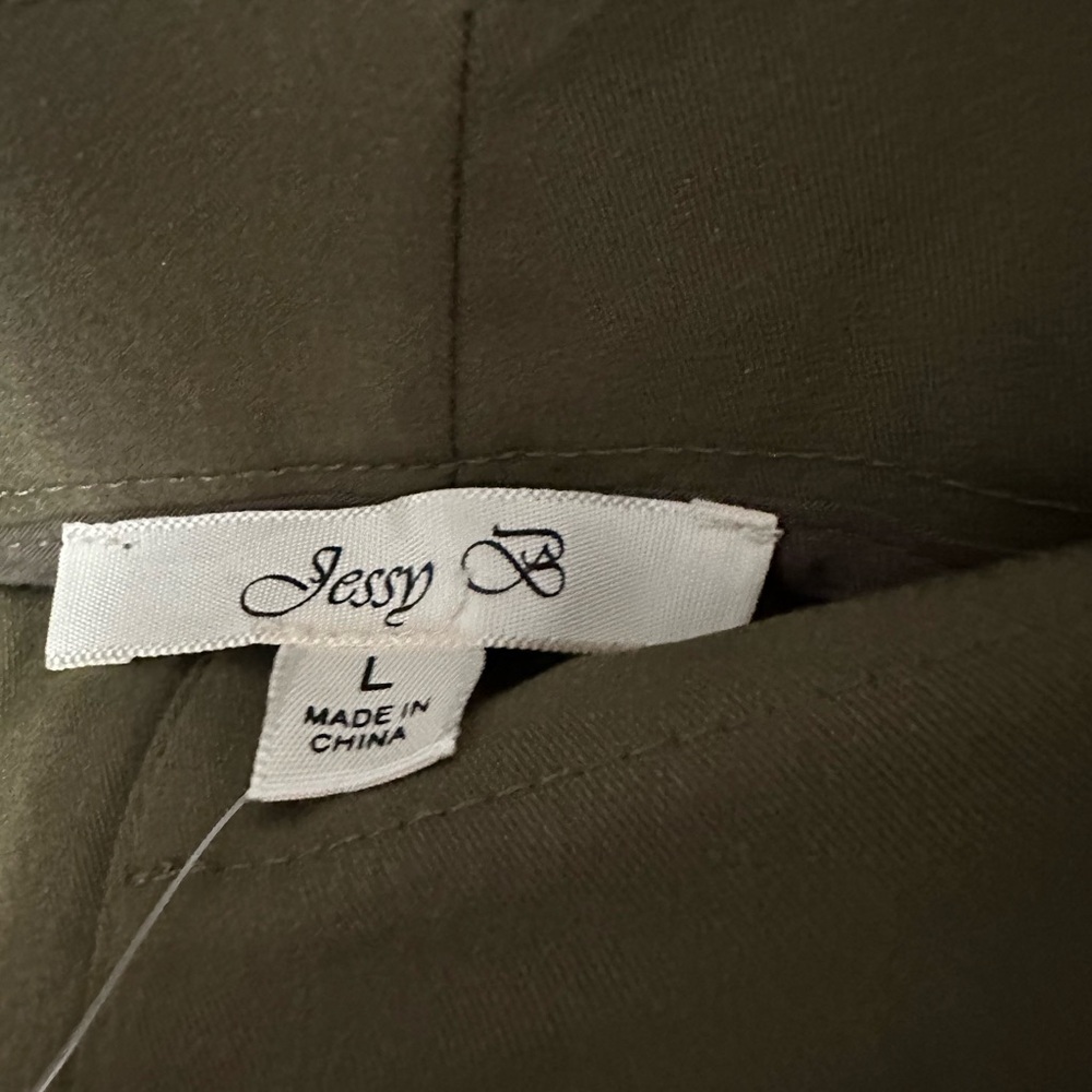 NWT Anthropologie Mariela Poplin Wide Leg Paper Bag Pants - Moss Size Large - Picture 3 of 12